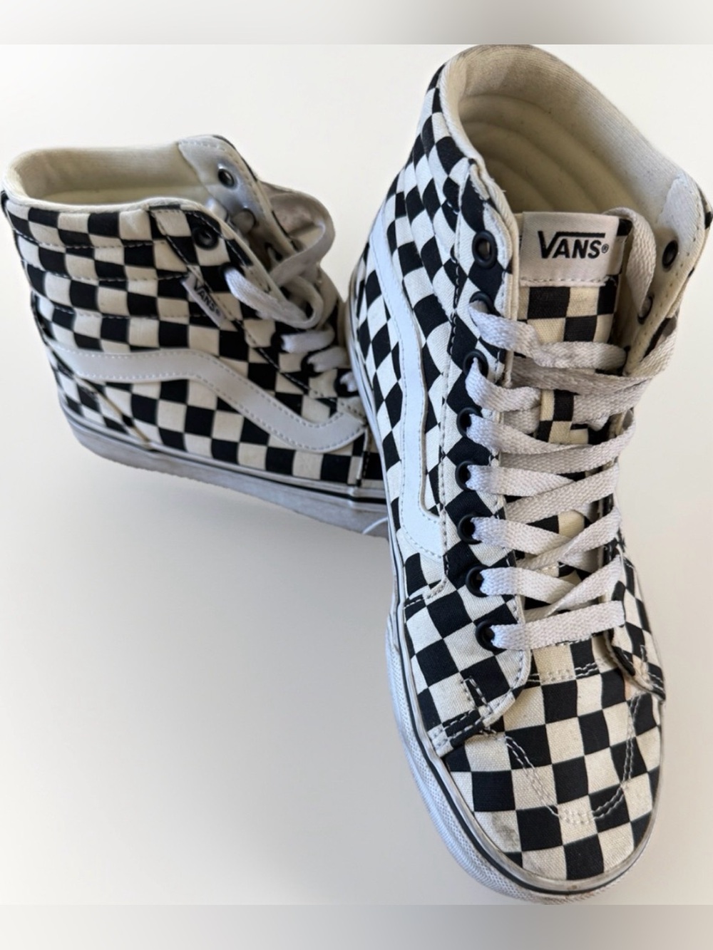 Vans Sk8-Hi Checkerboard Black White High Top Sneakers Women’s Size 7.5